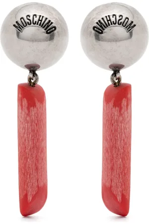 Moschino Logo-engraved clip-on earrings