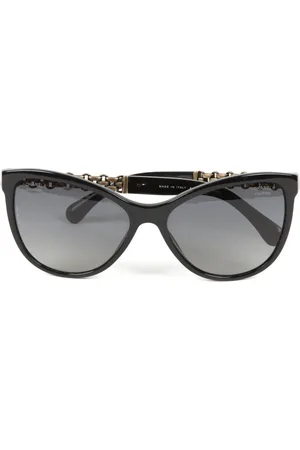CHANEL 2000s chain-detail cat-eye sunglasses