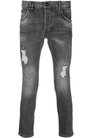 Philipp Plein Distressed straight-leg jeans
