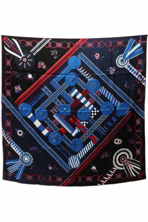 Hermès 2010s Flots Fleurs et Frontaux scarf