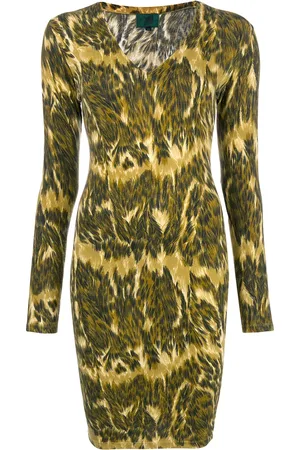 Jean Paul Gaultier V-neck animal print dress