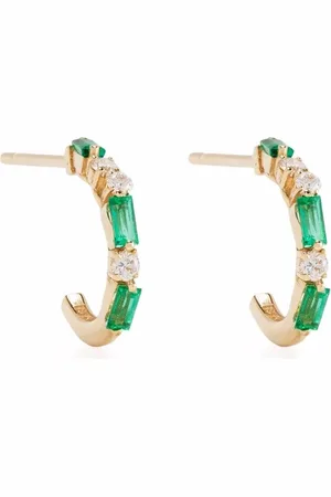 Suzanne Kalan 18kt yellow emerald and diamond earrings