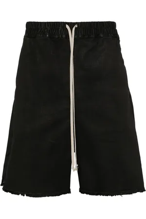 Rick Owens Long Boxers waxed-denim shorts
