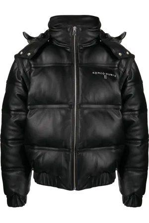 ROMEO HUNTE Pebbled-texture leather puffer jacket