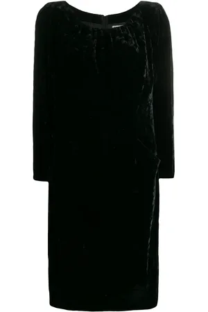 Saint Laurent 1990s gathered detail velvet dress