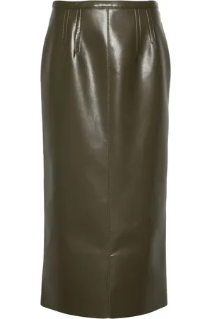 Serafini Coated-finish high-waisted skirt