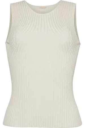 ADAM LIPPES Perforated-embellished ribbed-knit top