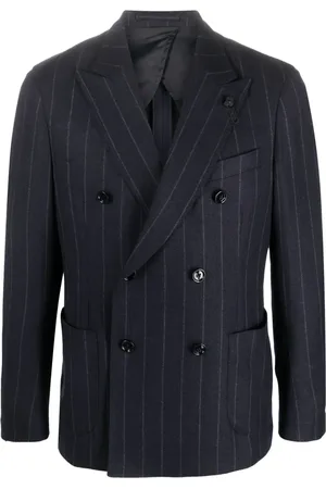 LARDINI Pinstriped double-breasted blazer