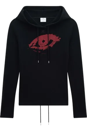 Courrèges Graphic-print mesh hoodie