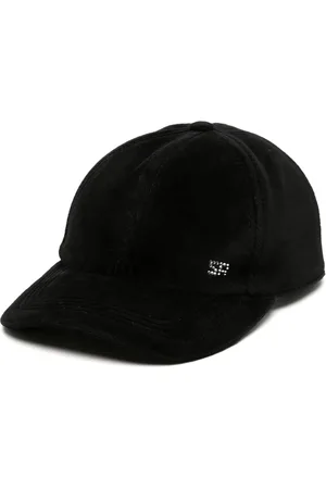 Sonia by Sonia Rykiel Rhinestone-logo velvet cap