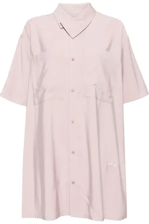 Izzue Embroidered-logo pleated dress