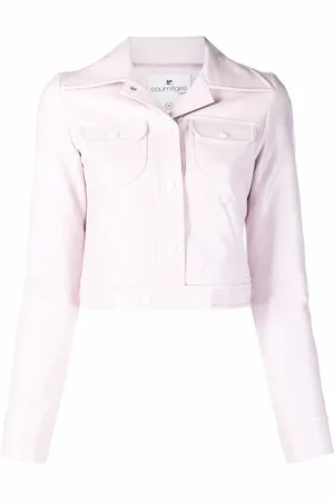 Courrèges Cropped notched collar jacket