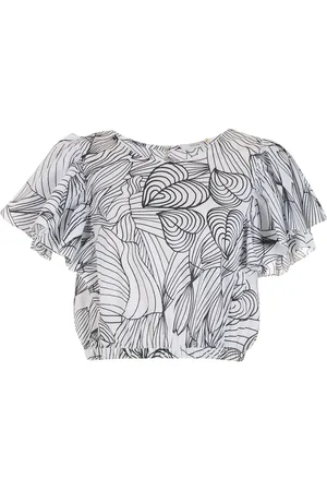Isolda Sabiá heart print cropped blouse