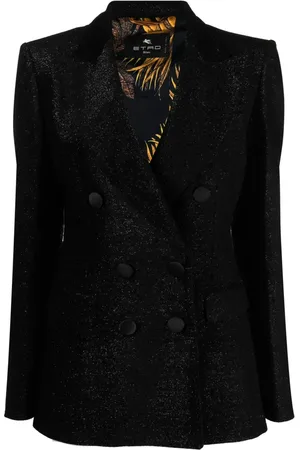 Etro Double-breasted lamé blazer