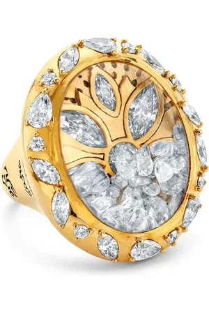 BUDDHA MAMA 20kt yellow Lotus diamond ring