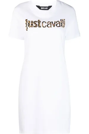 Roberto Cavalli Animal-print logo T-shirt dress
