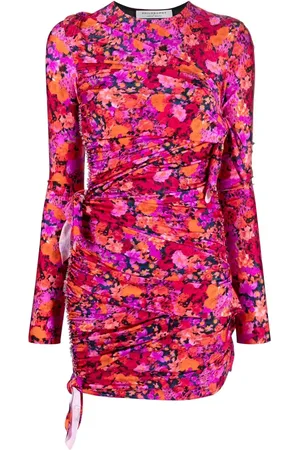 Serafini Floral-print ruched minidress
