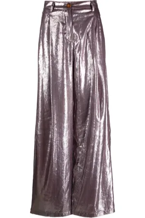 ALYSI High-shine wide-leg trousers