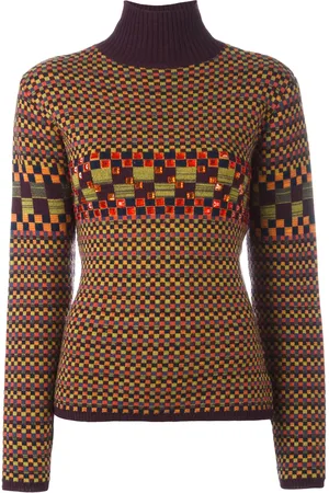 Jean Paul Gaultier Checked embellished turtleneck jumper