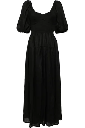 CHE Rosarico puff sleeves linen dress