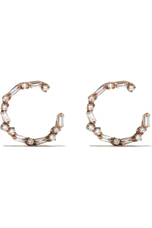 Suzanne Kalan 18kt rose gold Fireworks Spiral diamond hoops