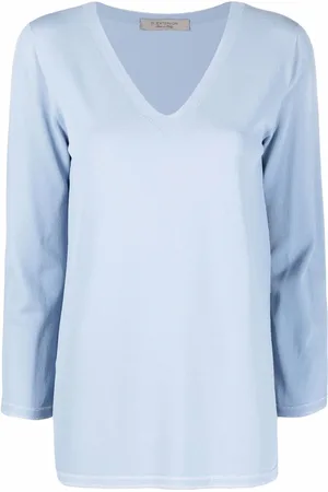 D.EXTERIOR V-neck cropped-sleeve jumper