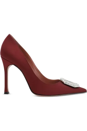 Amina Muaddi 105mm Camelia pumps