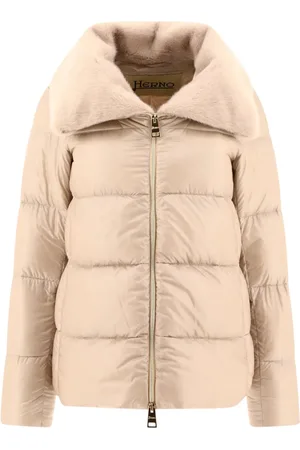 HERNO Faux-fur collar quilted jacket