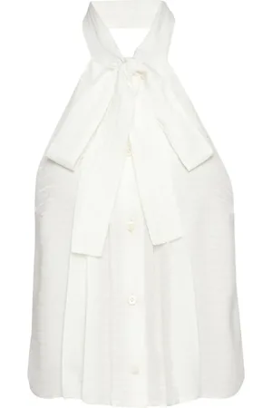 Prada Crepe-de-chine tie-neck top