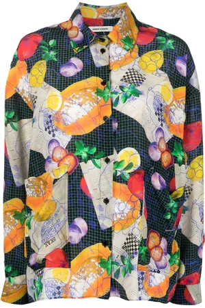 HENRIK VIBSKOV Graphic-print silk shirt
