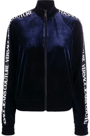 VERSACE Logo-tape zipped sweatshirt
