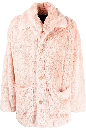 Palm Angels Faux shearling shirt jacket