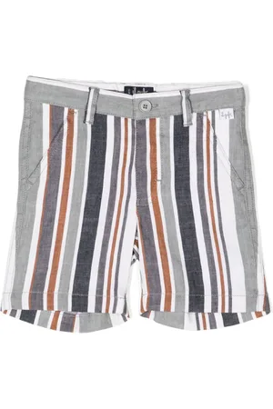 Il gufo Striped cotton-linen blend shorts