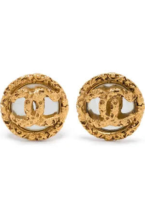 CHANEL 1993s Interlocking-CC clip-on earrings