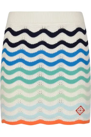 Casablanca Ribbed wave-patterned mini skirt