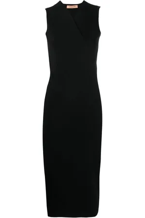 YVES SALOMON Wrapped V-neck midi dress