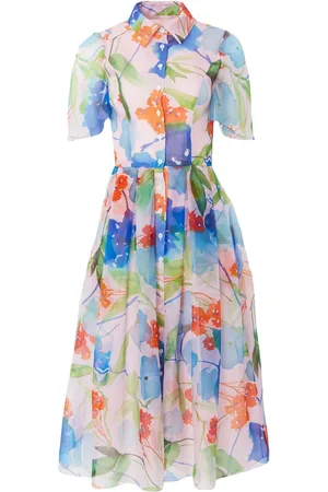 Carolina Herrera Floral-print organza shirtdress