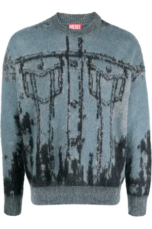 Diesel K-Patmos patterned-intarsia sweatshirt