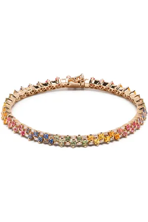 Suzanne Kalan 18kt yellow Princess Stack mini sapphire tennis bracelet