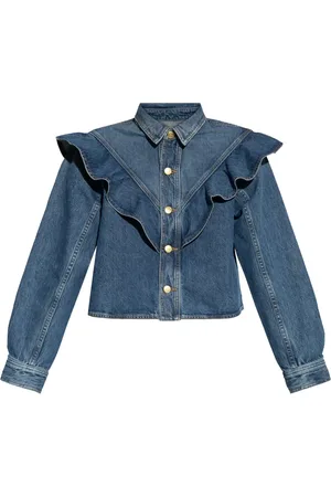 ULLA JOHNSON Ruffle-detail denim shirt