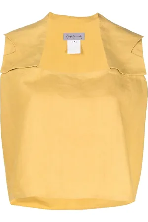 YOHJI YAMAMOTO 1990s draped-panel linen top
