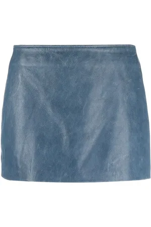 Manokhi Low-rise leather mini skirt