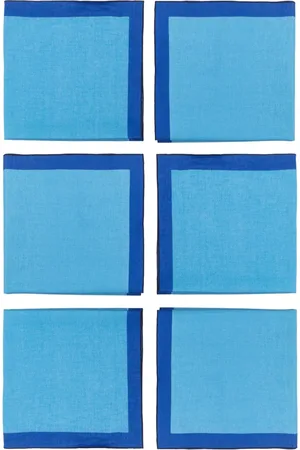 Hermès Solid-border six-piece cotton napkin set