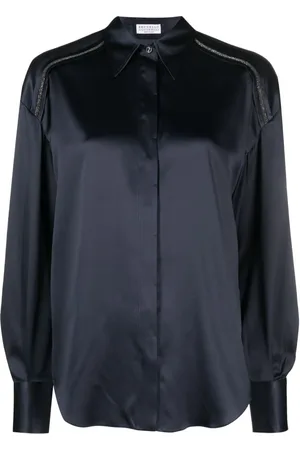 Brunello Cucinelli Monili bead-embellished silk shirt