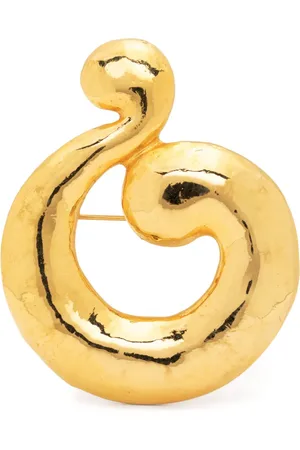 Saint Laurent 1990s circular polish-finish brooch