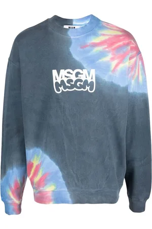 Msgm Logo-print tie-dye sweatshirt