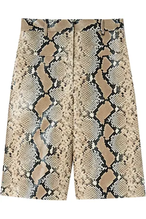 Jil Sander Python-effect leather Bermuda shorts