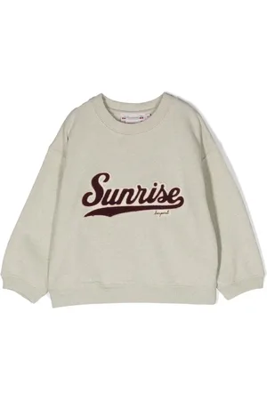 BONPOINT Slogan-patch crew neck sweatshirt