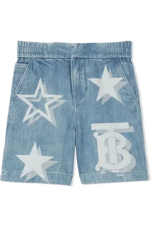 Burberry Logo star-print denim shorts