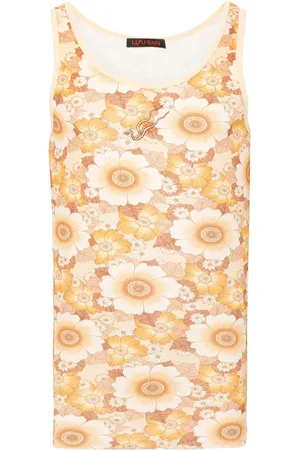LU’U DAN Floral-print ribbed tank top